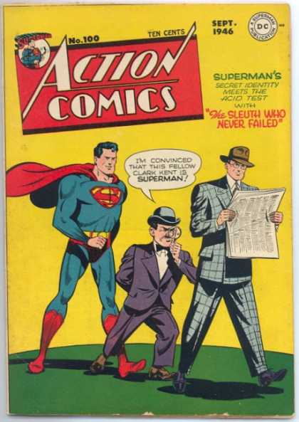 Action Comics 100 - Superman - Clark Kent - Newspaper - Sleuth - Identity