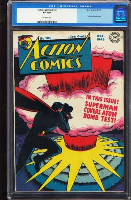 Action Comics 101 - Superman - Atom Bomb - Explosion - Camera - Mushroom Cloud