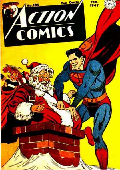 Action Comics 105 - Superman - Santa - Santa Claus - Ten Cents - Feb 1947