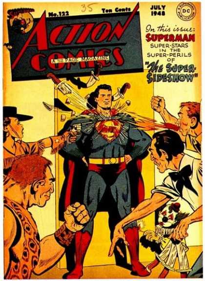 Action Comics 122 - Knives - Clown - Knife - Superman - Cowgirl - George Roussos