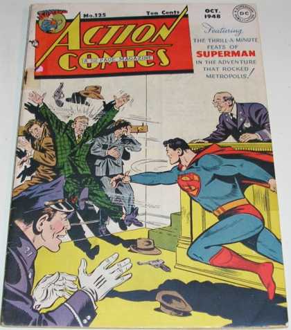 Action Comics 125 - Superman - Gun - Police - Criminals - Fight