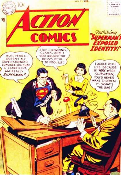 Action Comics 237 - Perry White - Telephone - Superman - Lois Lane - Suclark Kent - Curt Swan