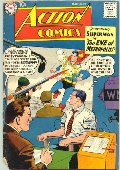 Action Comics 250 - Clark Kent - Lie Detector - Superman - Newscaster - Bazooka - Curt Swan