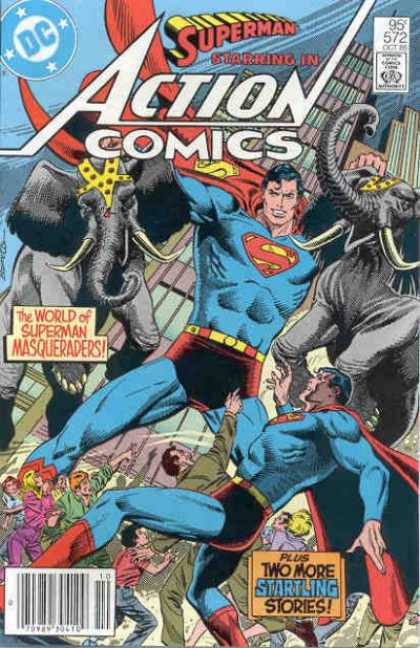 Action Comics 572 - Superman - Elephant - Elephants - Masqueraders - Circus - Eduardo Barreto