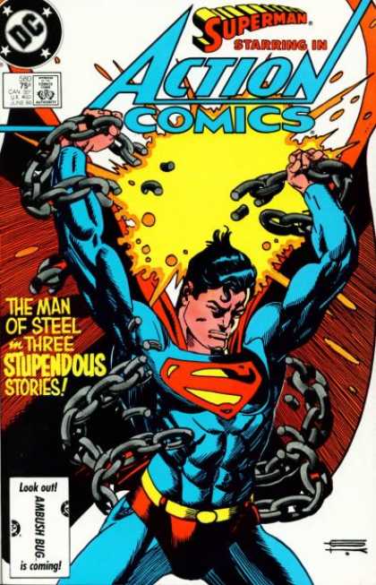 Action Comics 580 - Chains - Superman - Breaking The Chains - Superman The Man Of Steele - Why Was Superman In Chains