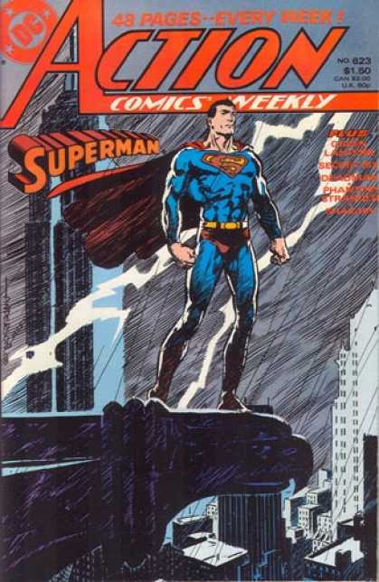 Action Comics 623 - Lightning - Rain - Superman - Comics Weekly - Skyscraper