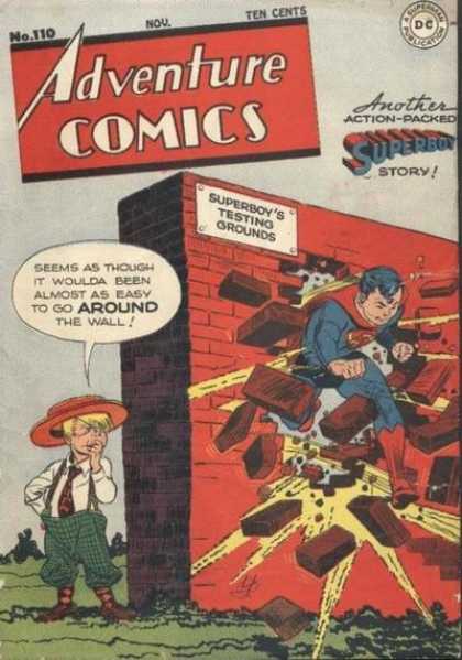 Adventure Comics 110 - Wall - Superboy - Bricks - Little Boy - Testing Ground