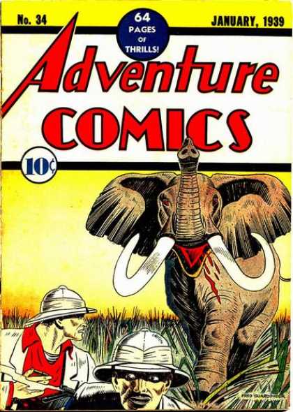 Adventure Comics 34 - Elephant - Safari - Adventure Comics - No 34 - January 1939