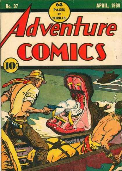 Adventure Comics 37 - Hippo - Gun - Boat
