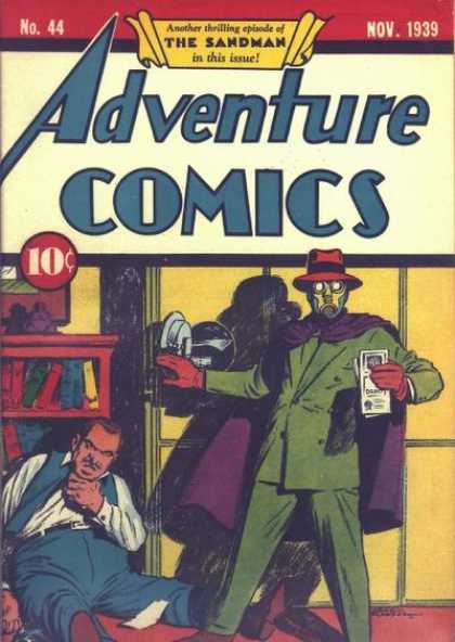 Adventure Comics 44 - Sandman - Purple Cape - Green Suit - Shadow - Papers