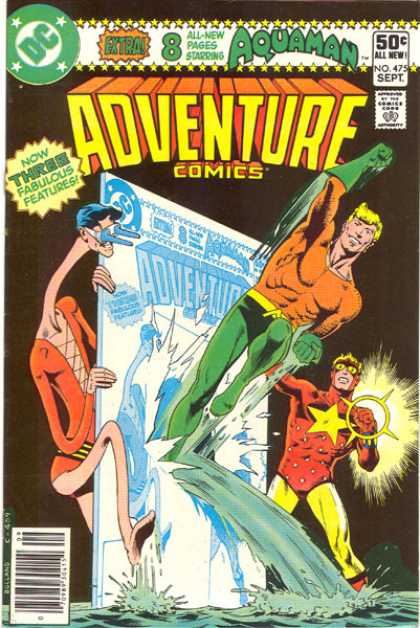 Adventure Comics 475 - Aquaman - Water - Three Fabulous Features - Long Neck - Star - Brian Bolland