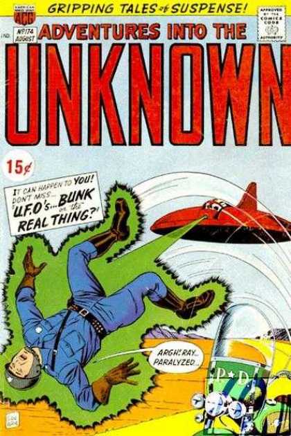 Adventures Into the Unknown 174 - Flying Saucer - Spaceship - Bunk - Real Thing - Motorcycle
