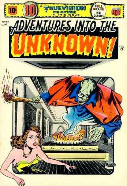 Adventures Into the Unknown 51 - Fire - Torch - Woman - Cape - True Vision