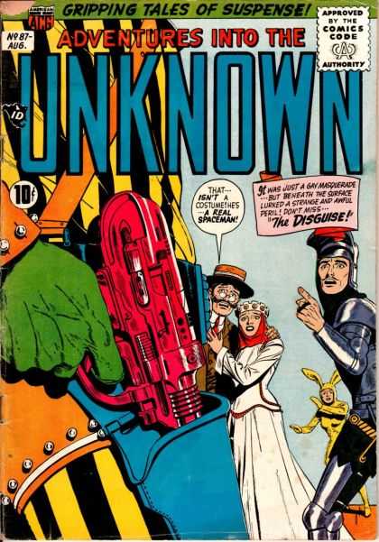 Adventures Into the Unknown 87 - Red Gun - Spaceman - Knight In Armor - Yellow Rabbit Suit - Crowned Woman