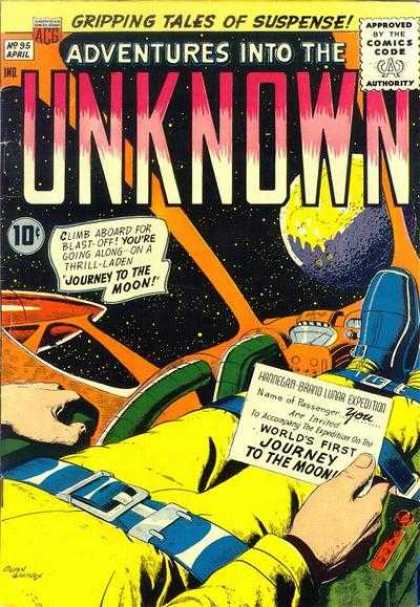 Adventures Into the Unknown 95 - Acg - Acg Comics - Moon - Journey - Uknown