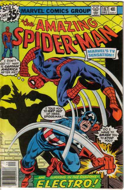 Amazing Spider-Man 187 - Electro - Captain America - Fight - Spiderman - Shadow