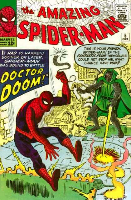 Amazing Spider-Man 5 - Doctor Doom - Spiderman - Web - Machines - Approved By The Comics Code Authority
