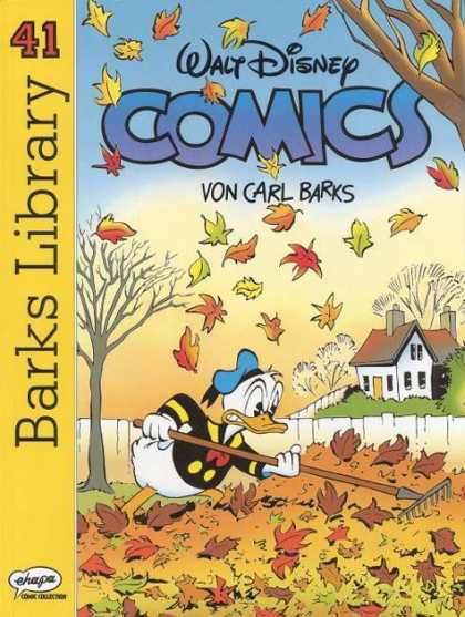 Barks Library 120 - Donald Duck - Autumn - Cleaning Leaves - Falling Leaves - Raking