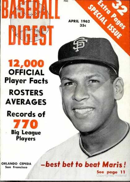 Baseball Digest - April 1962