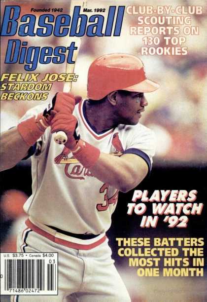 Baseball Digest - March 1992