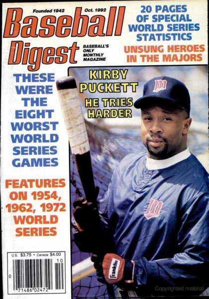 Baseball Digest - October 1992