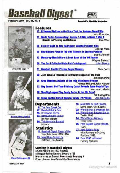Baseball Digest - February 1997