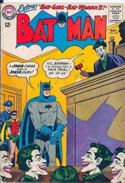 Batman 163 - Jokers - Judge - Robin - Handcuffs - Jail - Sheldon Moldoff