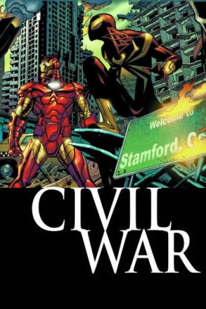 Bestselling Comics (2007) - Civil War: Amazing Spider-Man by J. Michael Straczynski - Tallest Buildings - Welcome To Stamford - Car - Aparments - Getting Ready For War