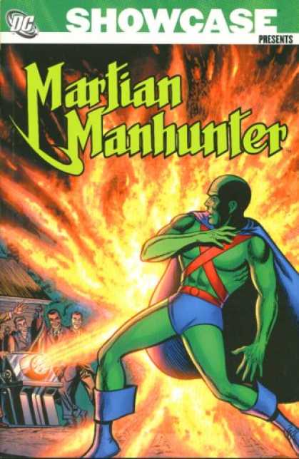 Bestselling Comics (2007) - Showcase Presents: Martian Manhunter, Vol. 1 by Jack Miller - Blue Cape And Boots - Fiery Blast - Several Men - Green Skin - Machine Ray