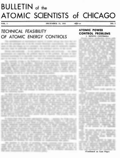 Bulletin of the Atomic Scientists - December 1945