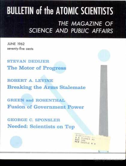 Bulletin of the Atomic Scientists - June 1962