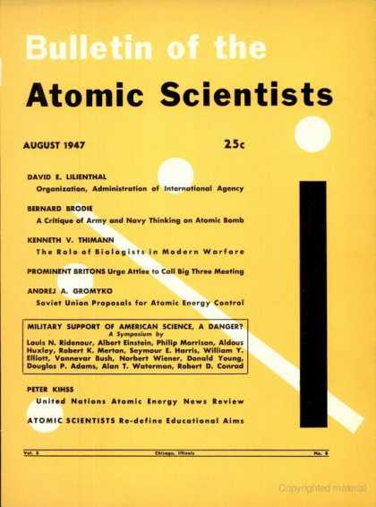 Bulletin of the Atomic Scientists - August 1947