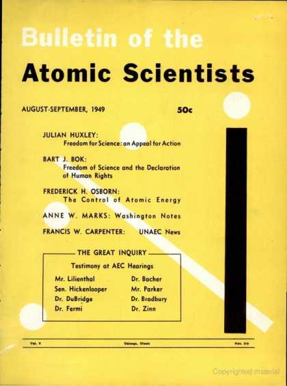 Bulletin of the Atomic Scientists - August 1949