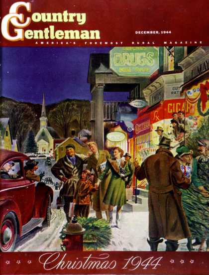 Country Gentleman - 1944-12-01: Main Street at Christmas (Peter Helck)