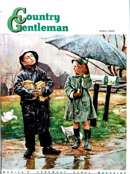 Country Gentleman - 1948-04-01: Waiting for Bus in Rain (Austin Briggs)
