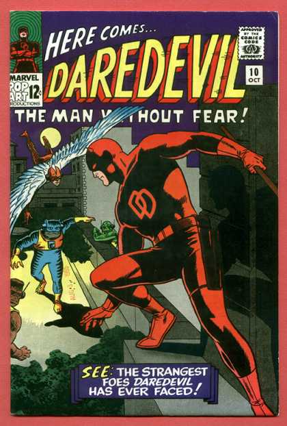 Daredevil 10 - Here Comes - 10 Oct - Marvel Pop Art 12c - Dd - See The Strangest Foes Daredeval Has Ever Faced