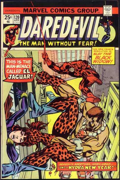 Daredevil 120 - Marvel Comics Group - Jaguar - The Man Without Fear - Superhero - Hydra New Year
