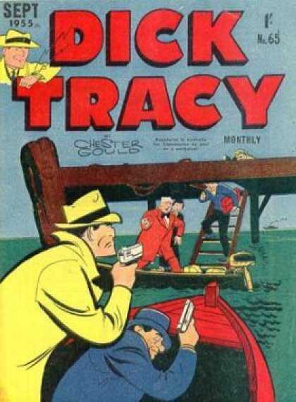 Dick Tracy 65 - Dick Tracy - Sept 1955 - Chester Gould - Guns - Boats