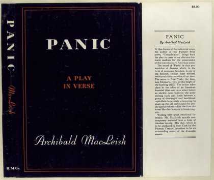 Dust Jackets - Panic, a play in verse.
