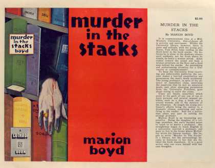 Dust Jackets - Murder in the stacks, by
