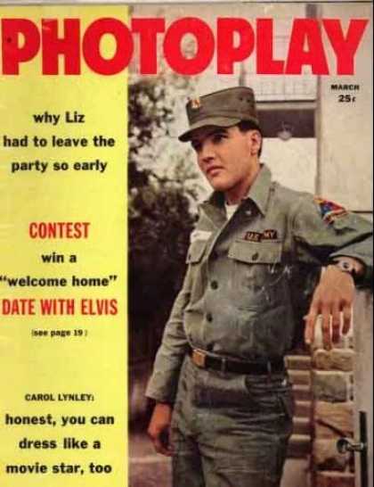 Elvis Presley Books - Photoplay Movie Magazine; March 1960 Elvis Presley cover