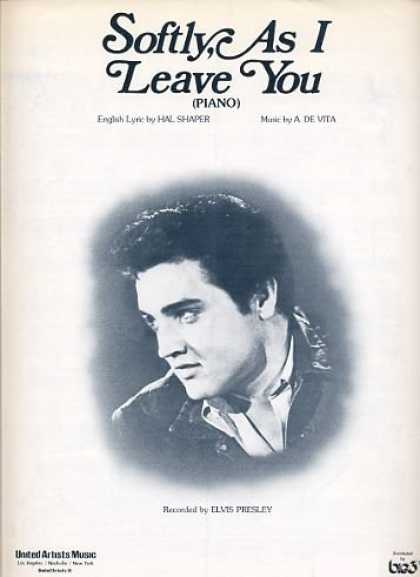 Elvis Presley Books - Softly, As I Leave You (Elvis Presley Cover) As Recorded by Elvis Presley (Words