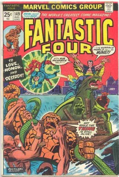 Fantastic Four 149 - Thing - Mr Fantastic - Human Torch - Sub-mariner - Sea - Richard Buckler