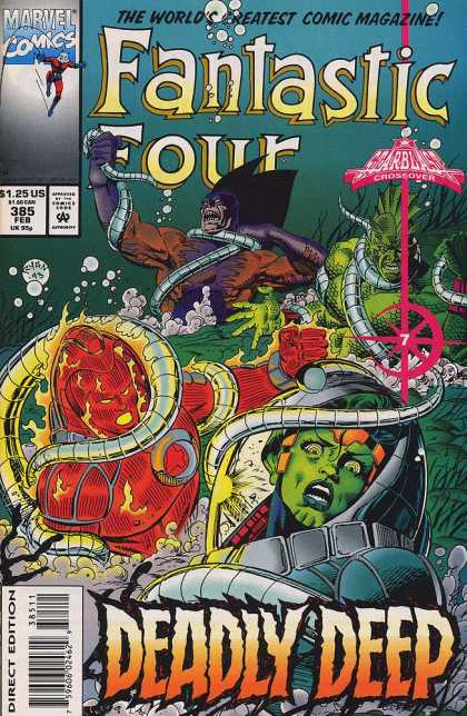 Fantastic Four 385 - Marvel Comics - The Worlds Greatest Comic Magazine - Deadly Deep - Ocean - Scuba Diver - Paul Ryan