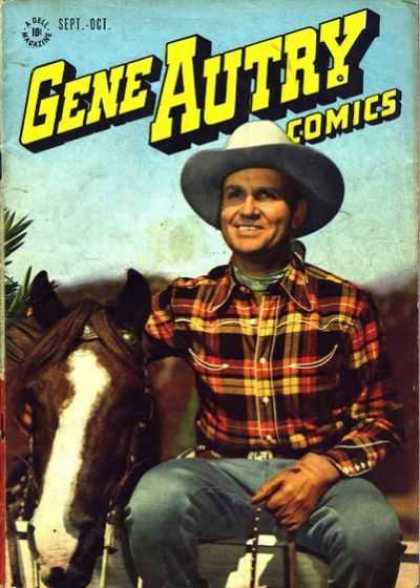Gene Autry Comics 9 - Cowboy - Hat - Horse - Sept - Plaid Shirt