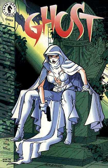 Ghost 8 - Female Hero - White Outfit - Throne - Dark Horse Comics - Gun