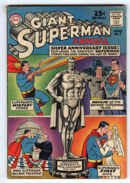Giant Superman Annual 7 - Giant Superman Annual - Silver Anniversary Issue - Batman - Marriage - Supermans First Wife