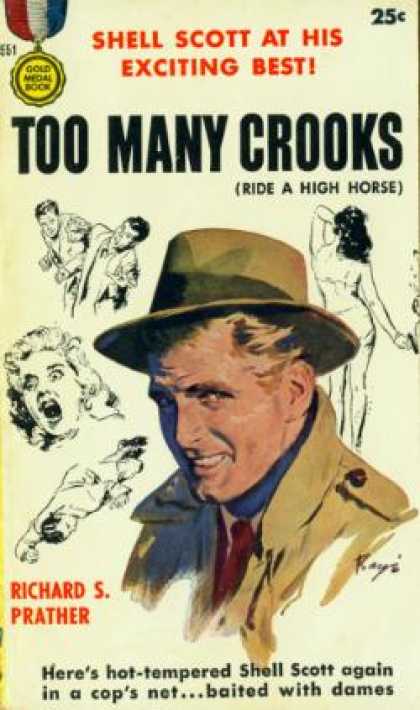 Gold Medal Books - Too Many Crooks - Richard S., Illustrated By Cover Painting By Barye Phillips Pr