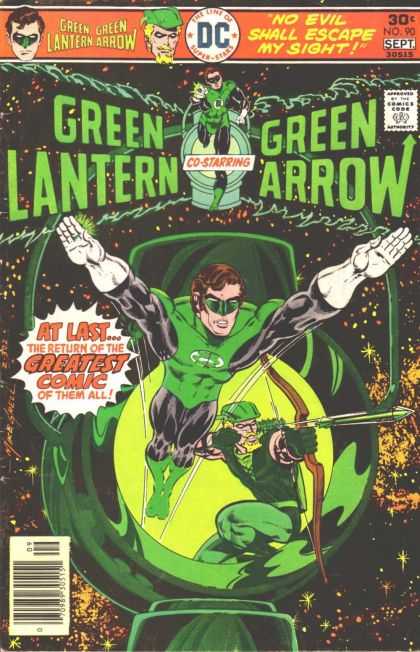 Green Lantern (1960) 90 - No Evil Shall Escape My Sight - Green Arrow - Dc - At Last - The Return Of The Greatest Comic Of Them All - Mike Grell