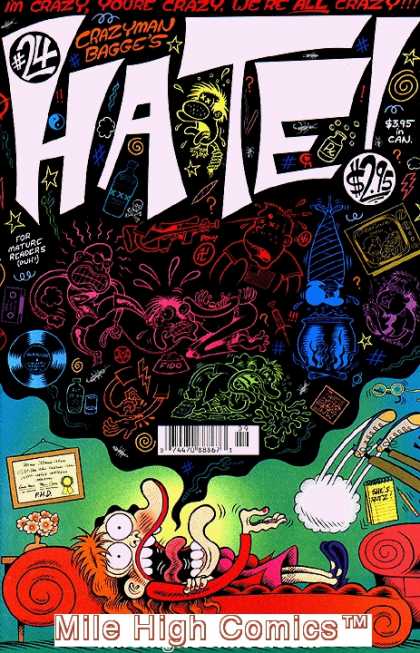 Hate 24 - Crazyman Bagge - Chalk Drawings - Mature Readers - Crazy - Mile High Comics - Peter Bagge